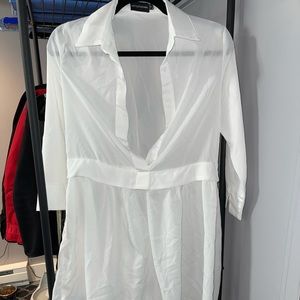 White polyester dress